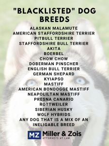 blacklisted dog breeds