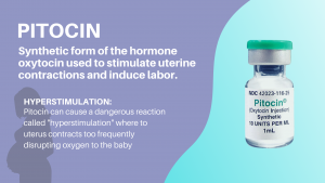 Infographic explaining the risks of Pitocin